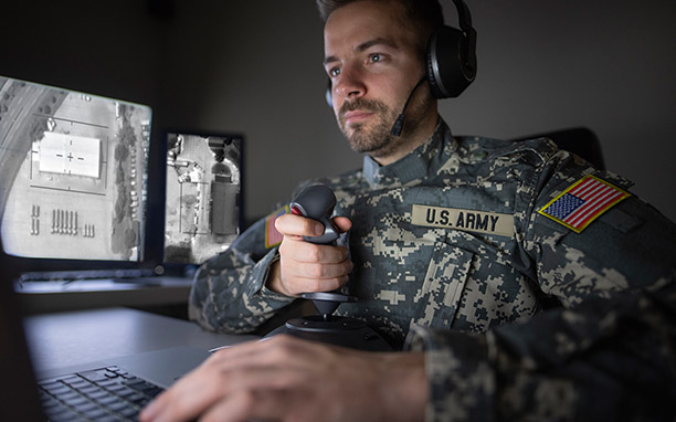 Cropped shot of computer programmers working on drone imaging