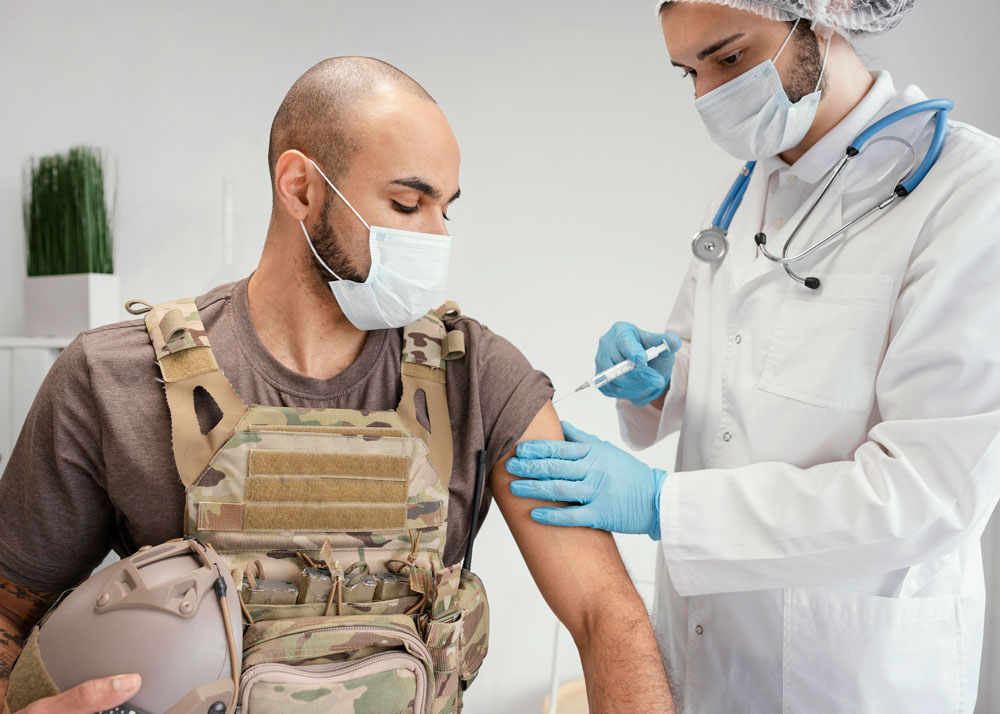 army man getting vaccinated